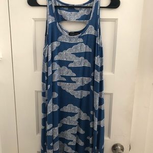 Always A-line Tank dress. Blue and white cloud pattern. Fits XS-M. Like new.